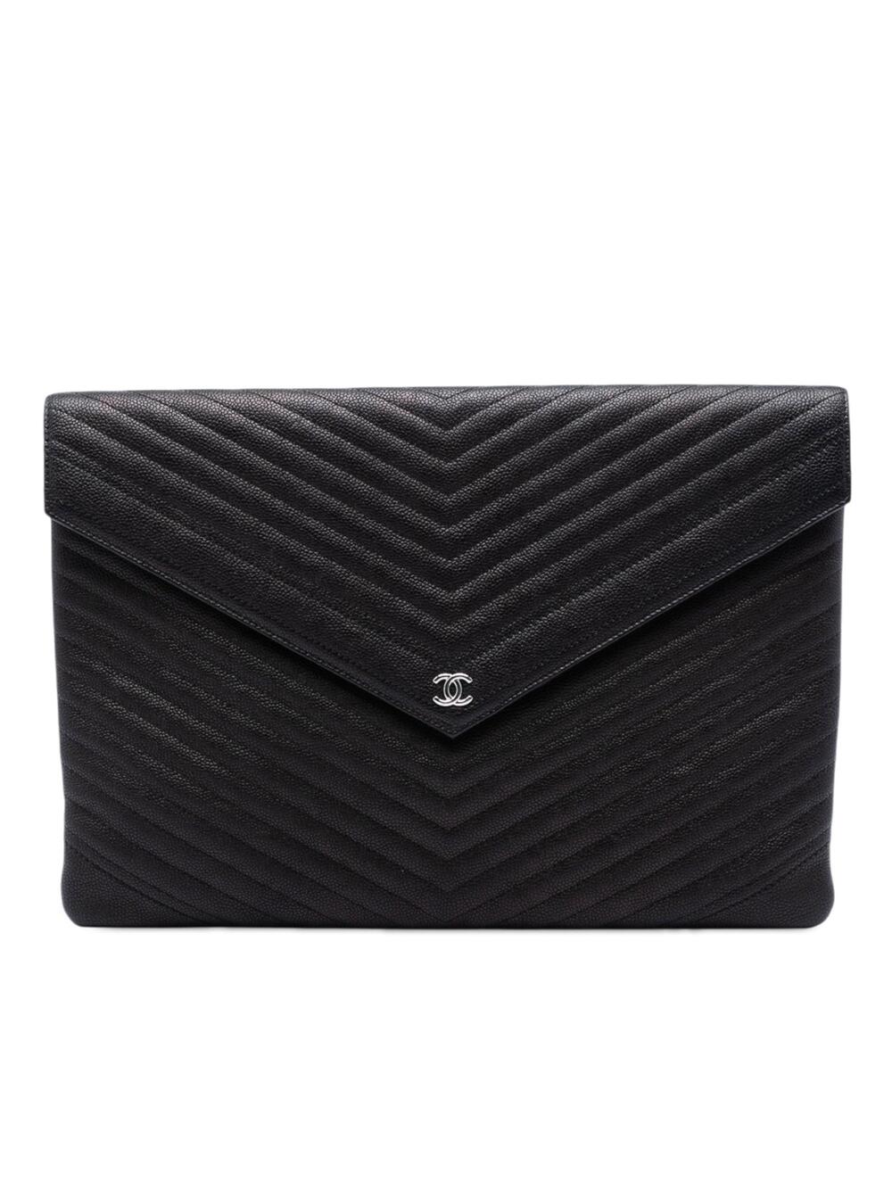 Chanel Statement Pouch Chevron Caviar #266648C17B